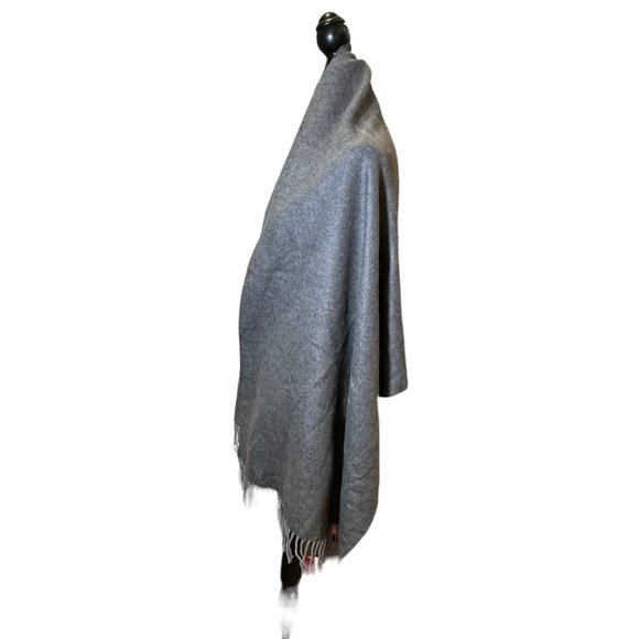 Unbranded Blanket Scarf Womens Long Rectangle Black Grey Reversible Soft Fringe - Picture 9 of 11